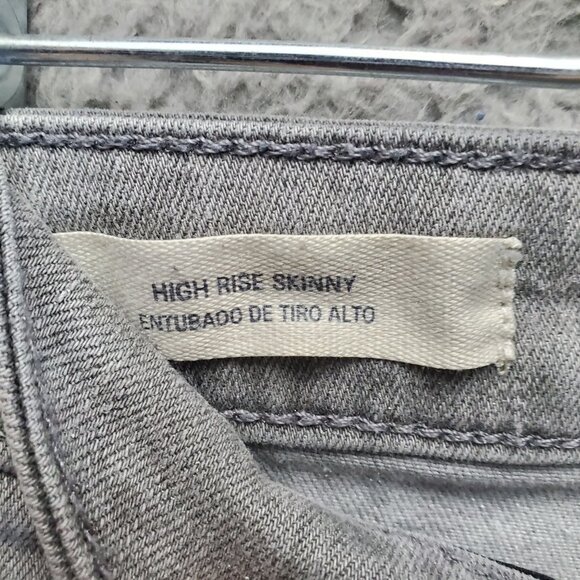 Universal Thread Jeans Womens 10/30 Gray High Rise Skinny Frayed Stretch Denim - Picture 3 of 11